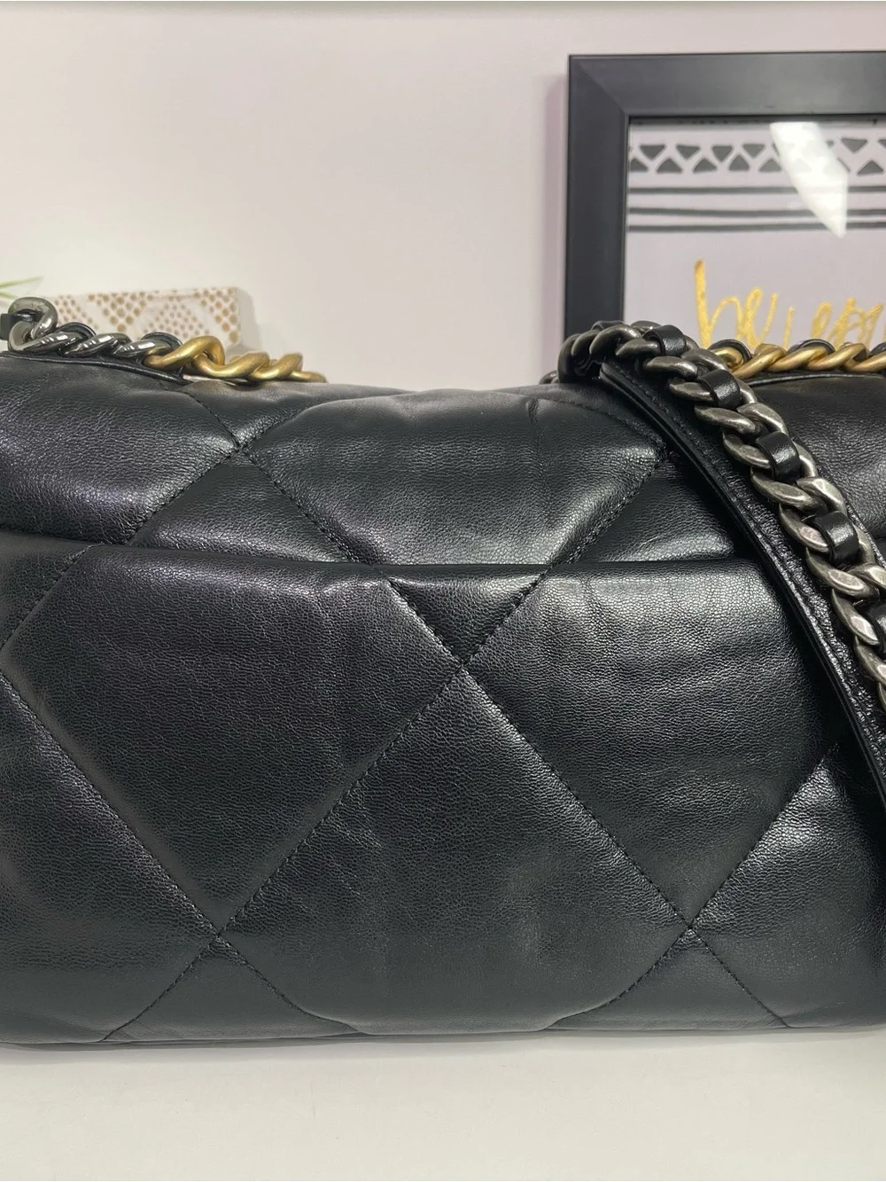 Chanel 19 Small Black Quilted Leather Shoulder Bag